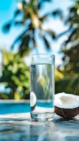 coconut-is-glass-water-coconut-is-sitting-table